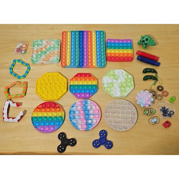 Multi Sensory Toy Lot Fidget Pop It Neurodivergent Autism Stress Relief 20 Piece - Picture 1 of 11